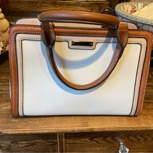 Elegant White and Brown handbag from Aldo